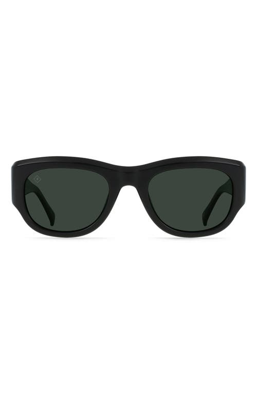 Lonso Round Polarized Square Sunglasses in Recycled Black/Green Polar
