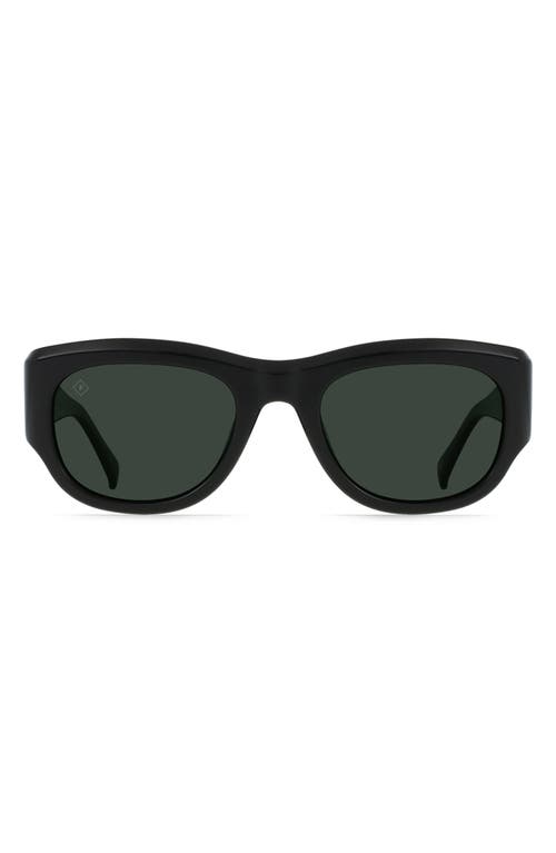 Raen Lonso Round Polarized Square Sunglasses In Recycled Black/green Polar
