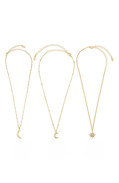Ettika Set of 3 Celestial Pendant Necklaces in Gold at Nordstrom