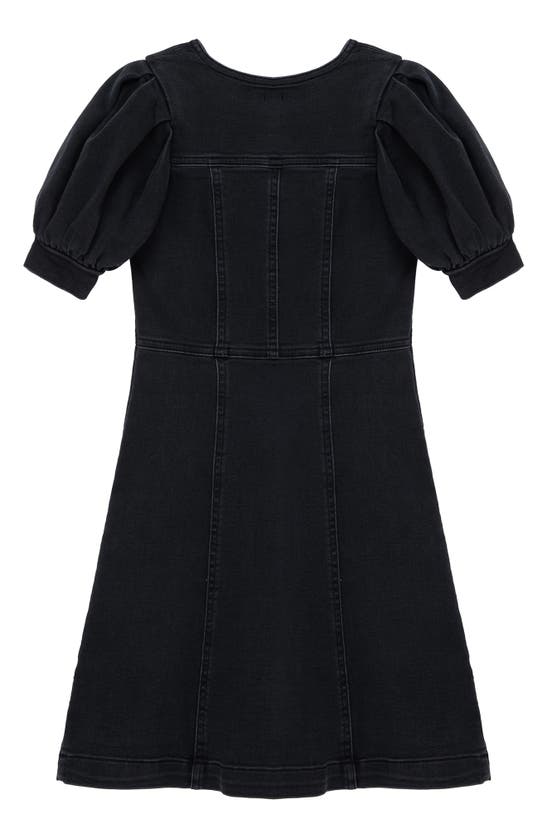 Shop Habitual Kids Kids' Zip Front Denim Fit & Flare Dress In Black