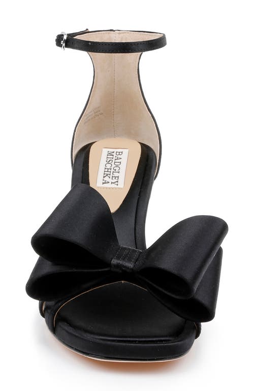 Shop Badgley Mischka Collection Alysha Ankle Strap Sandal In Black Satin