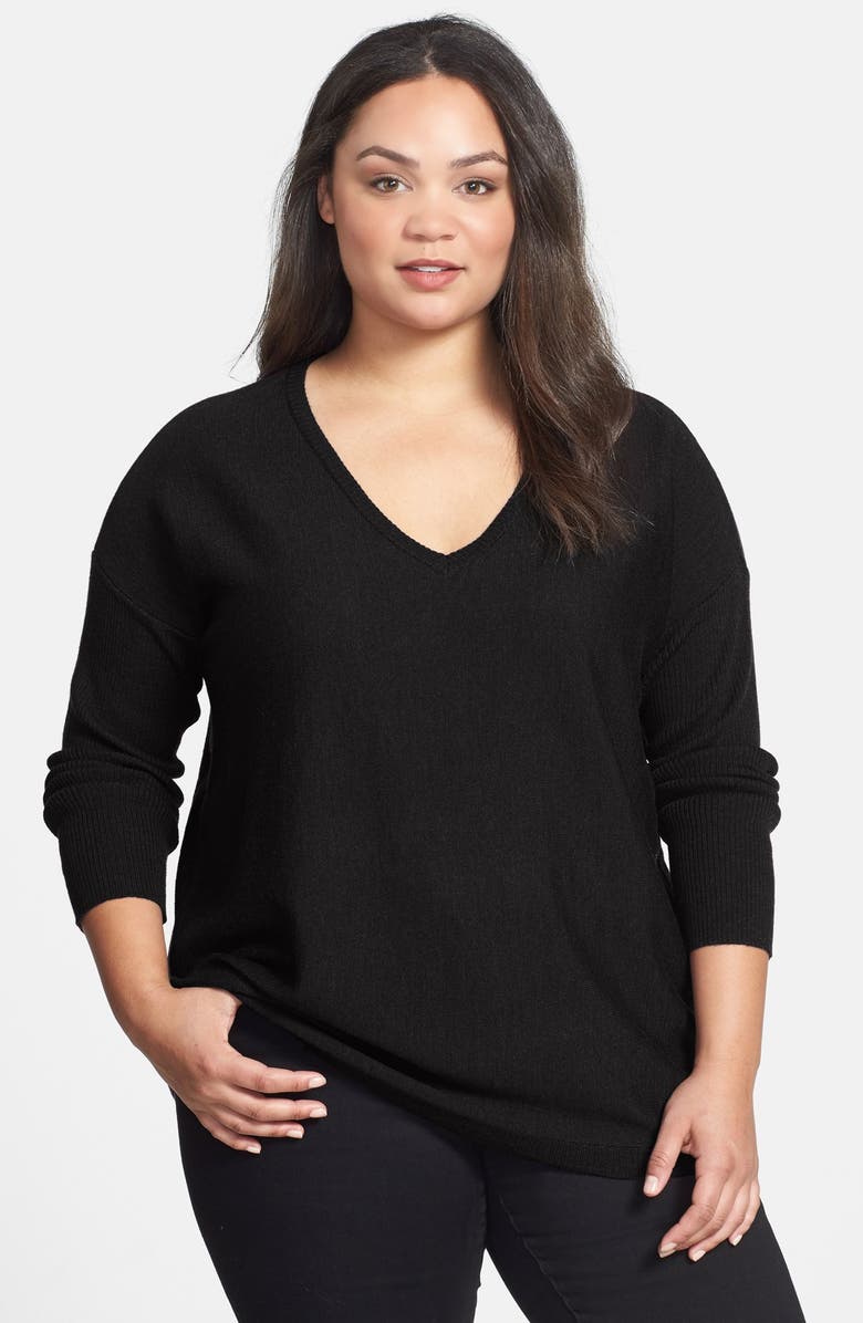 Eileen Fisher V-Neck Merino Wool Sweater (Plus Size) | Nordstrom