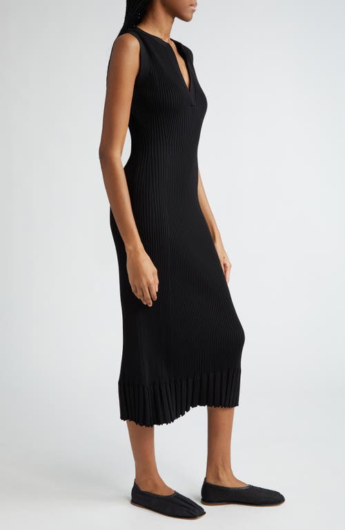 Shop Proenza Schouler Tatum Rib Crepe Midi Tank Dress In Black