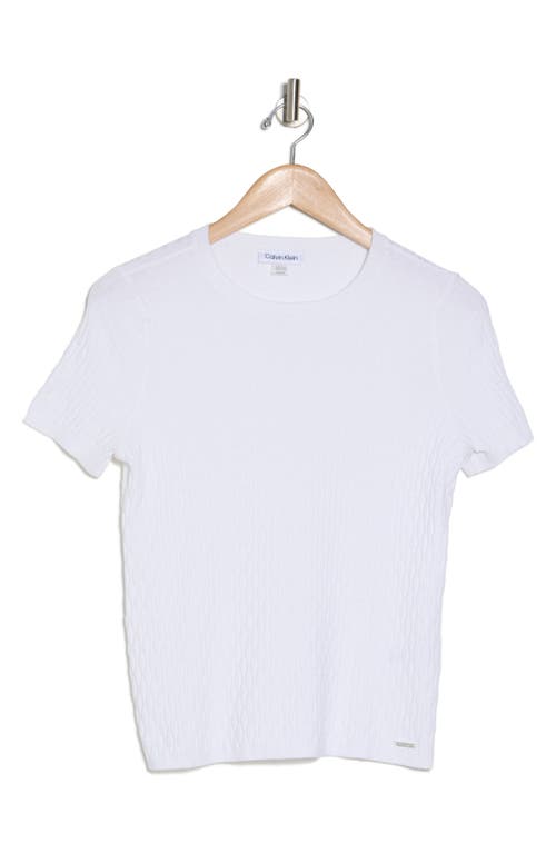 Shop Calvin Klein Textured Short Sleeve Sweater In White