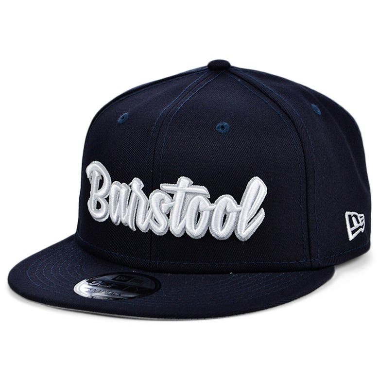 New Era Navy/white Barstool Sports Script 9fifty Snapback Adjustable
