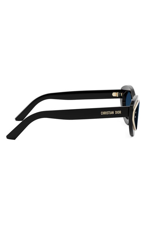 Shop Dior Meteor B1i Butterfly Sunglasses In Shiny Black/blue