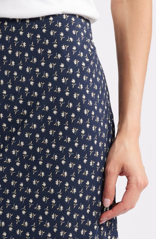 Shop Treasure & Bond Floral Maxi Skirt In Navy/tan Sades Petals