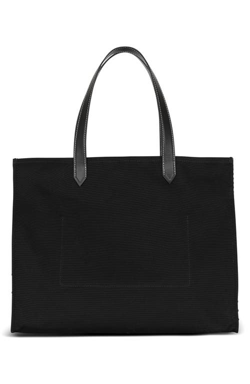 Balmain B-army Medium Shopper In Black And White Canvas And Leather In Ivory/black