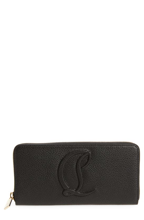 Shop Christian Louboutin By My Side Leather Continental Wallet In Cm53 Black/ Black