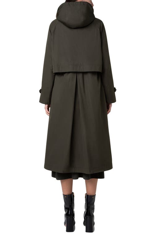 Shop Akris Robin Water Repellent Silk Taffeta Hooded Coat In Kale Green