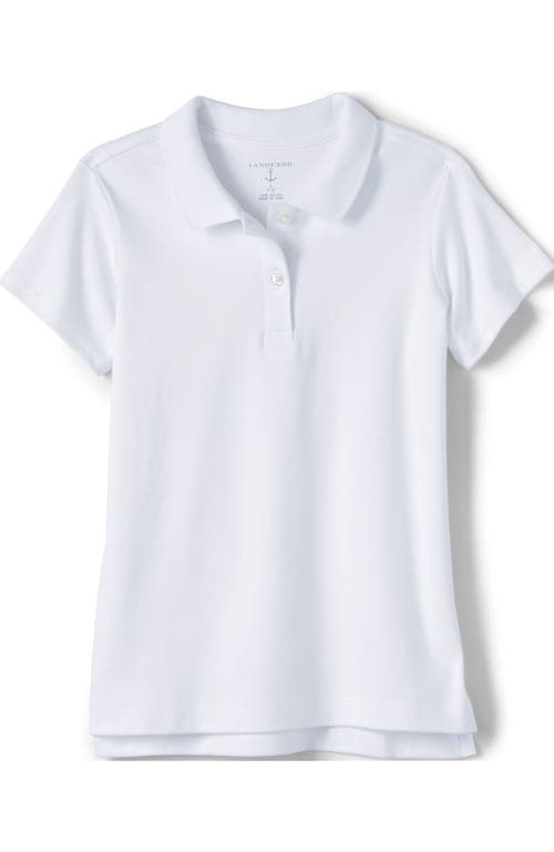 Shop Lands' End School Uniform Girls Short Sleeve Feminine Fit Interlock Polo Shirt In White