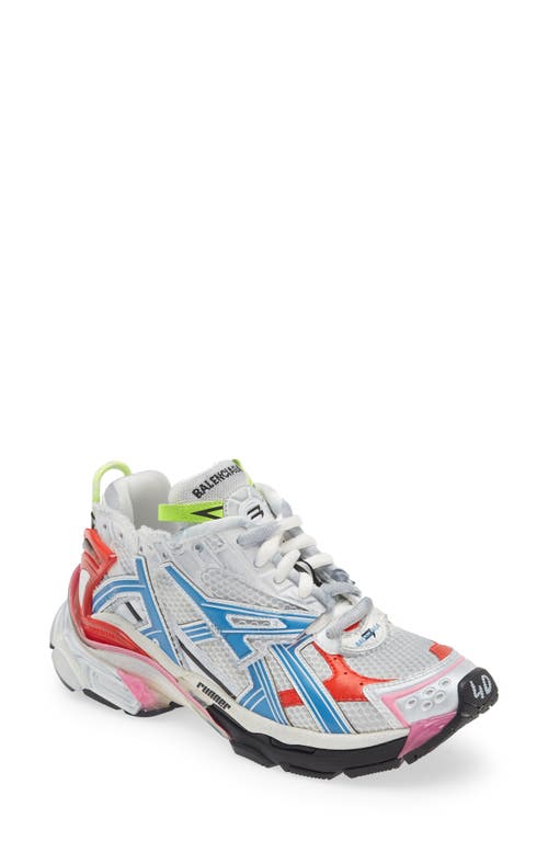 Shop Balenciaga Runner Sneaker In White/red/blue