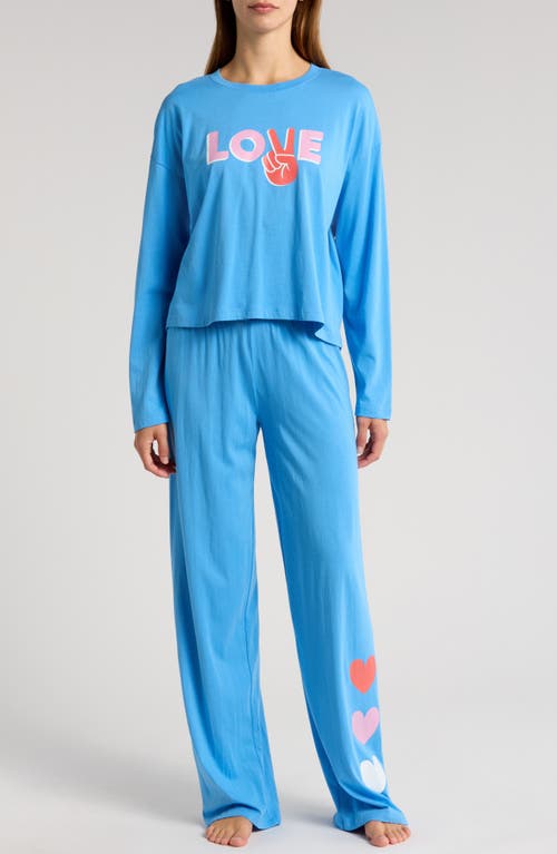 PJ Salvage Cotton & Modal Pajamas in Bright Blue 