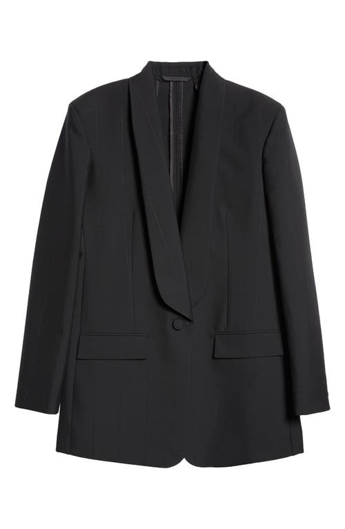 Givenchy Metallic Pinstripe One-button Blazer In Black