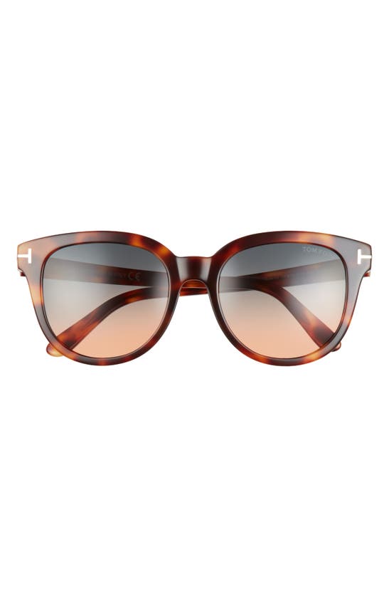 Tom Ford Olivia 54mm Gradient Round Sunglasses In Colhav/ Grng