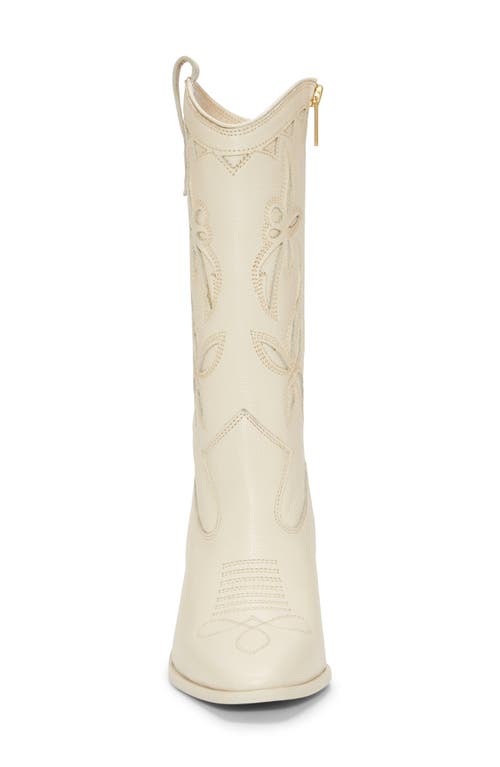 Shop Vince Camuto Alisah Square Toe Western Boot In Rich Cream