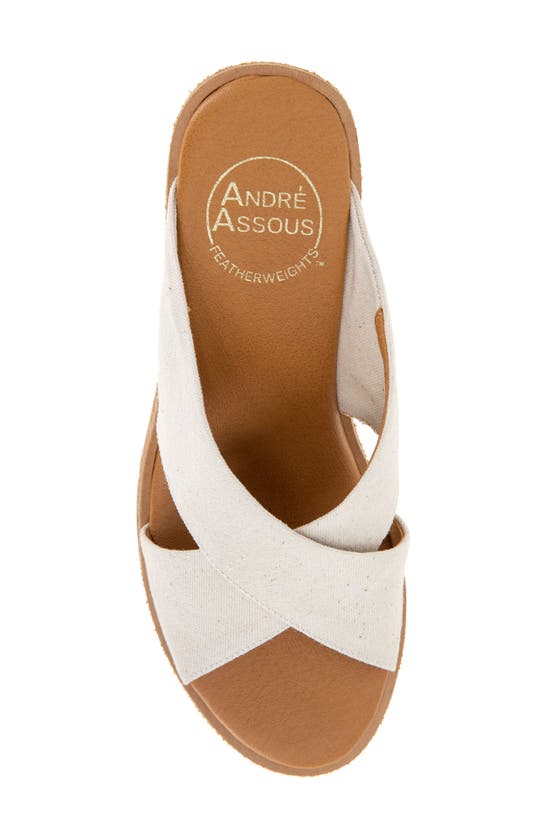 Shop Andre Assous André Assous Bryana Wedge Sandal In Beige Linen