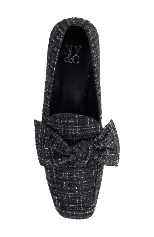 New York And Company Dominica Bow Loafer In Black/white