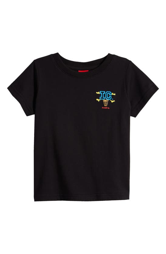 Icecream Kids' Vending Cotton Graphic T-shirt In Black