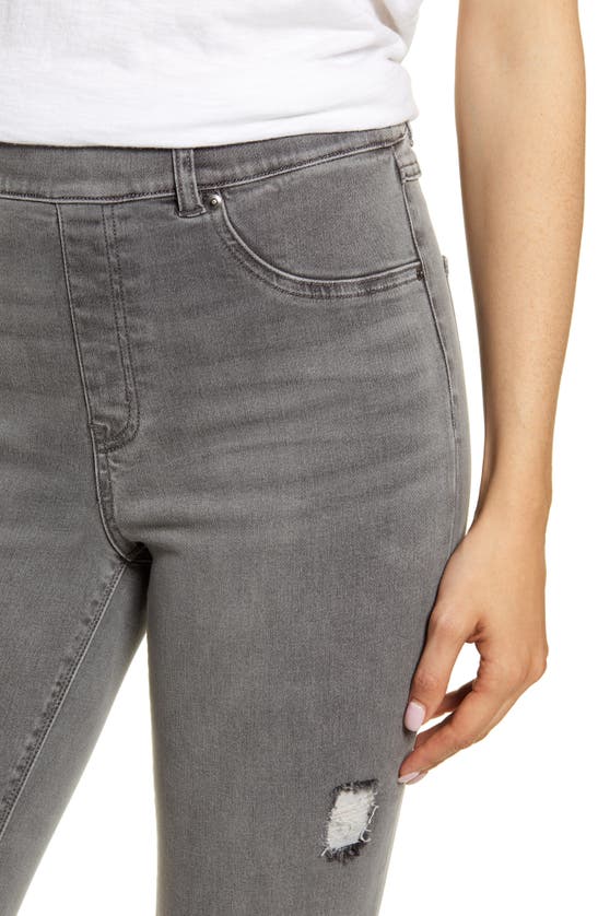 Shop Spanx Distressed Ankle Skinny Jeans In Vintage Grey