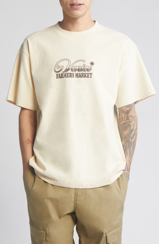 Shop Id Supply Co Venice Farmer's Market Cotton Graphic T-shirt In Cream