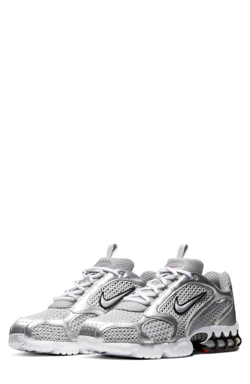 Shop Nike Air Zoom Spiridon Cage 2 Sneaker In Light Smoke Grey/silver/red