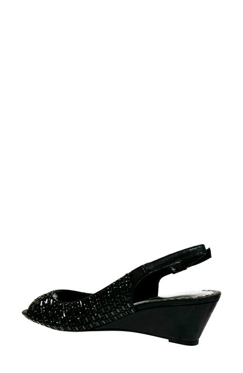 Lady Couture Queen Slingback Wedge Heel Sandal In Black