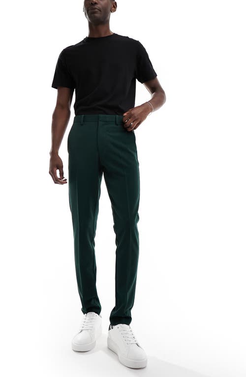 Smart Skinny Trousers in Dark Green