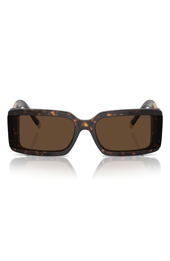 Tiffany & Co Womens Brown Tf4197 Rectangle-frame Tortoiseshell Acetate Sunglasses In Havana