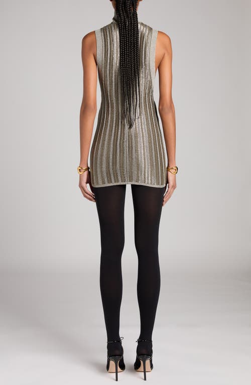 Shop Tom Ford Slinky Metallic Sweater Dress In Fg181 Metallic Olive