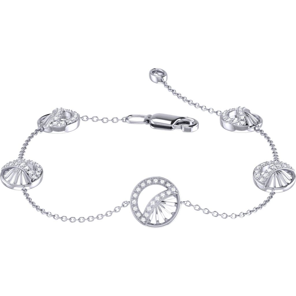 Luvmyjewelry Moon Phases Diamond Bracelet In Sterling Silver In Silver