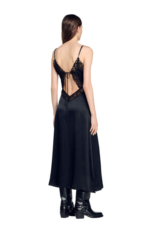 Shop Sandro Lace Maxi Dress In Black