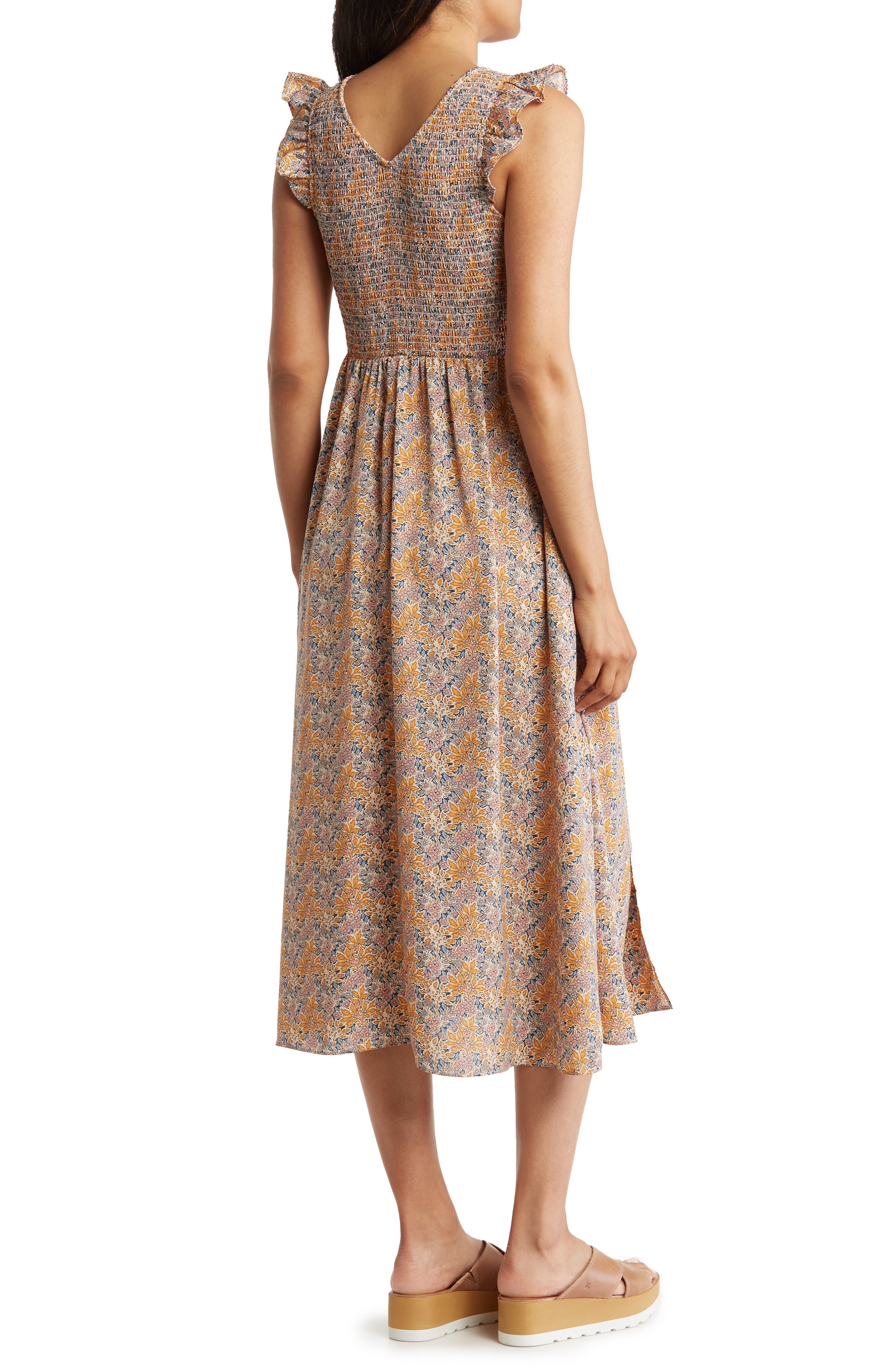 MELLODAY Smocked Cap Sleeve Dress Nordstromrack