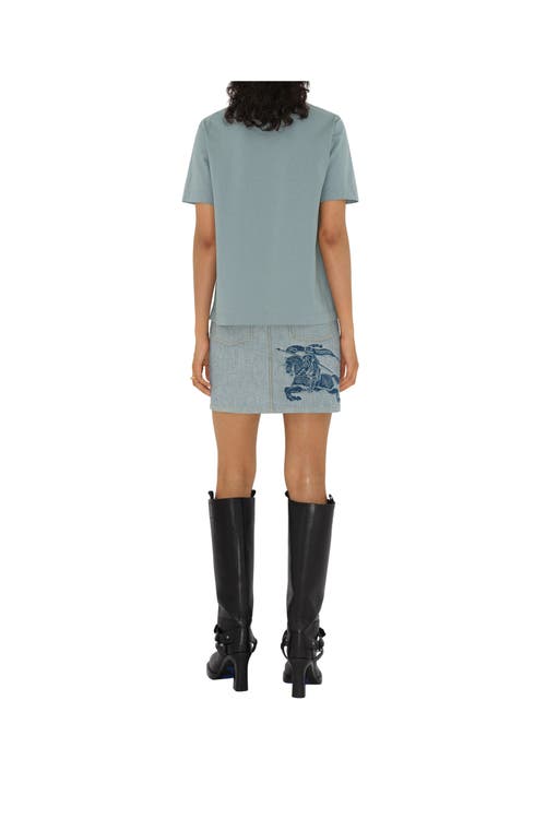 Burberry Paisley Logo Cotton T-shirt In Gale