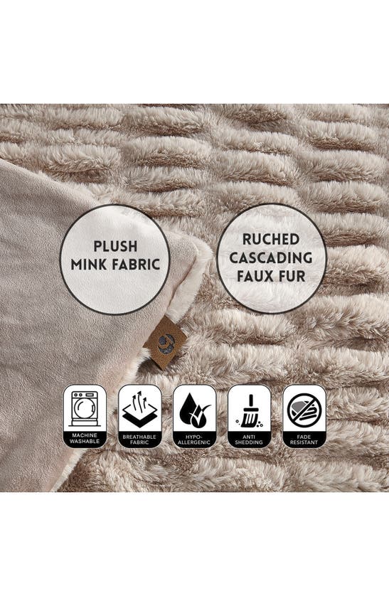 Shop Inspired Home Faux Fur Throw Blanket In Blush