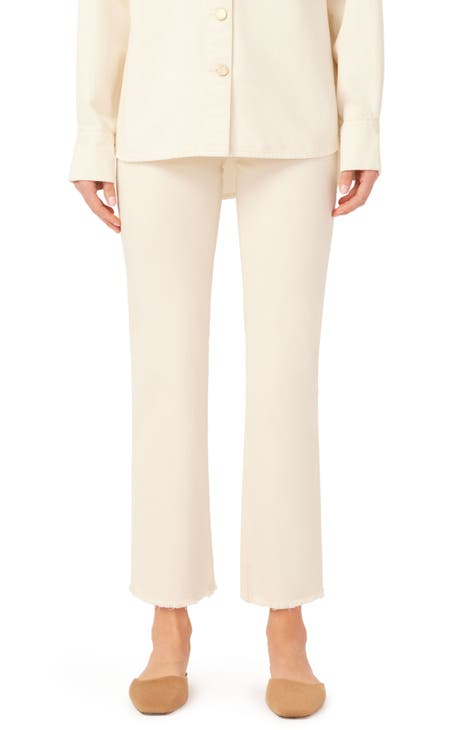 Reiss Rowan - Cream Wide Leg Lace Trousers, Us 10 in White