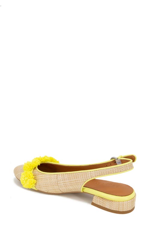 Shop Gentle Souls By Kenneth Cole Anana Raffia Flower Slingback Flat In Natural Weave/yellow