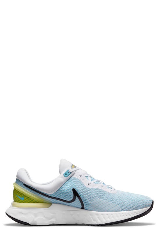 Nike Men's React Miler 3 Road Running Shoes In White/black/chlorine Blue/vivid Sulfur ModeSens