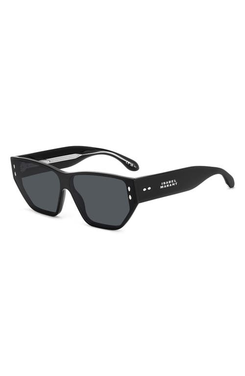 Isabel Marant 66mm Oversize Angular Sunglasses In Black/grey