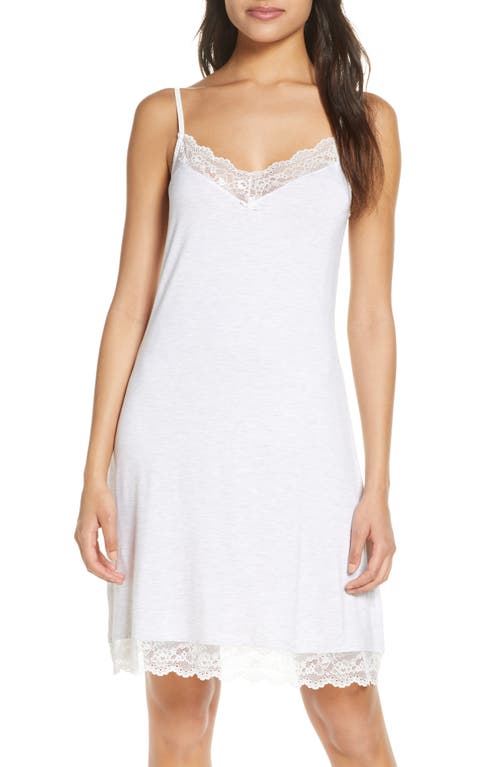The White Company Lace Trim Chemise in Cloud W/Ivory Lace at Nordstrom, Size X-Small