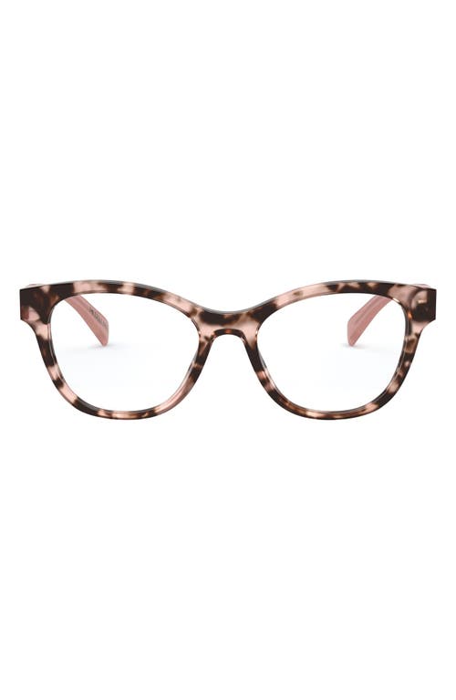 Emporio Armani 52mm Cat Eye Optical Glasses in Havana Pink at Nordstrom