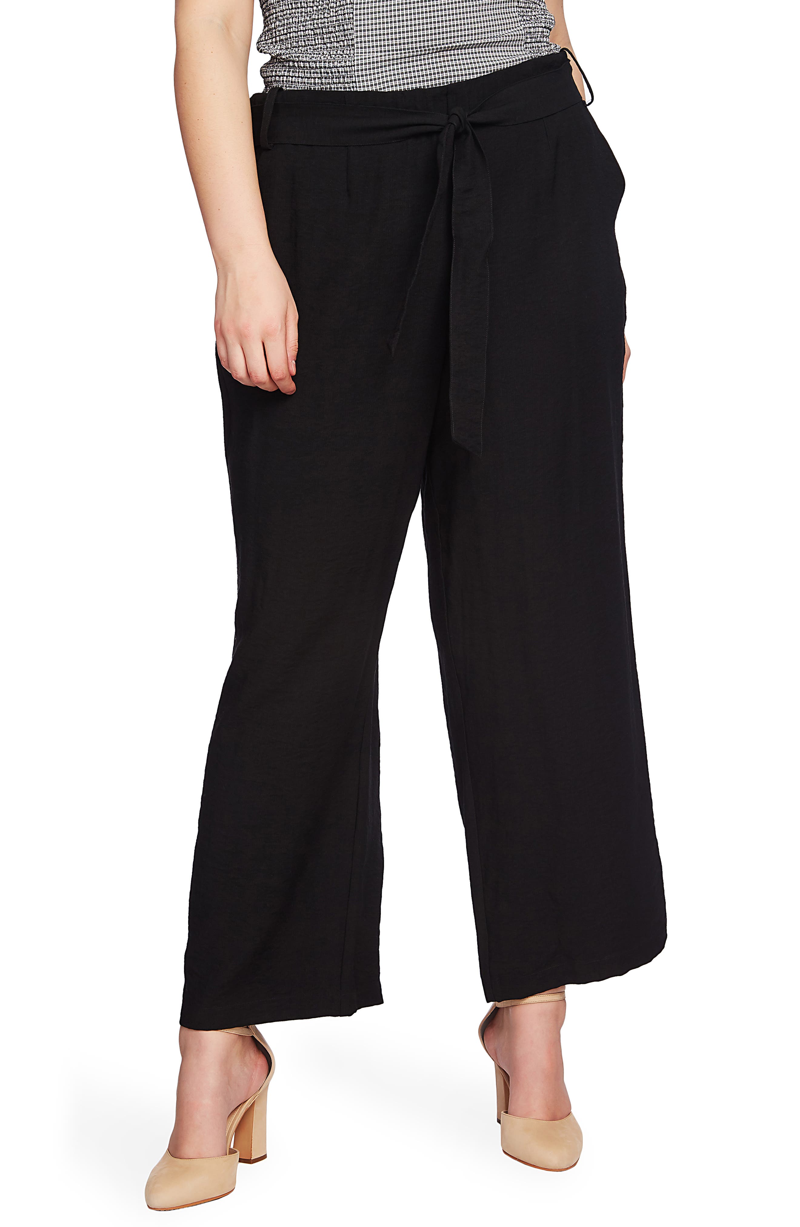 plus size high waisted tie pants