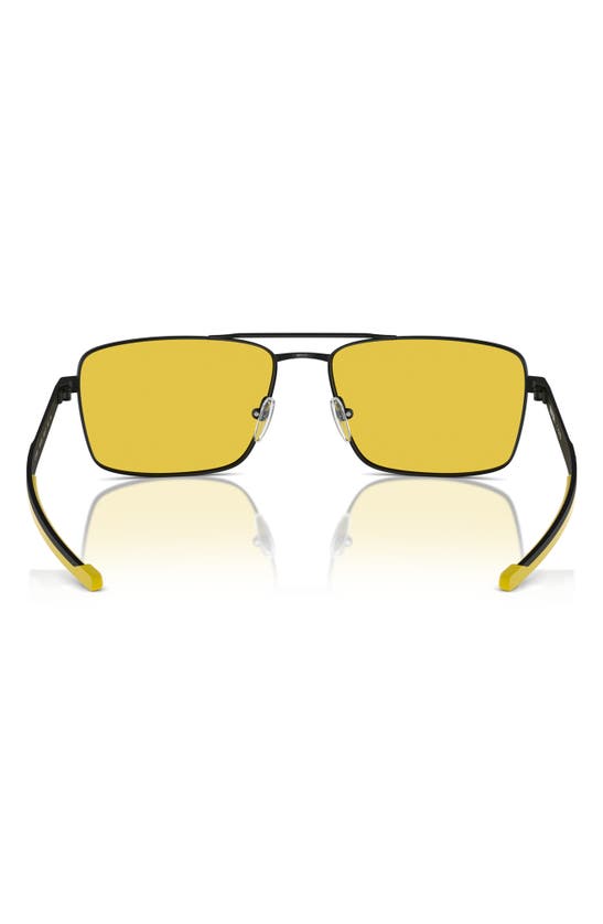 Scuderia Ferrari 60mm Rectangular Aviator Sunglasses In Yellow