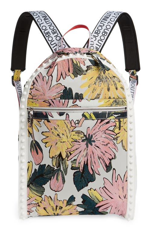 Christian Louboutin Backparis Floral Backpack in Multi/Bianco/Bianco