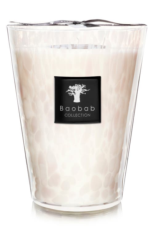 Baobab Collection White Pearls Candle in Pink/White 