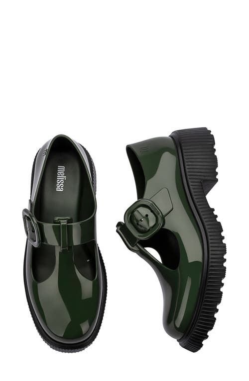 Melissa Jackie Jelly Mary Jane Shoe In Black/green, Women's At Urban Outfitters In Black/green