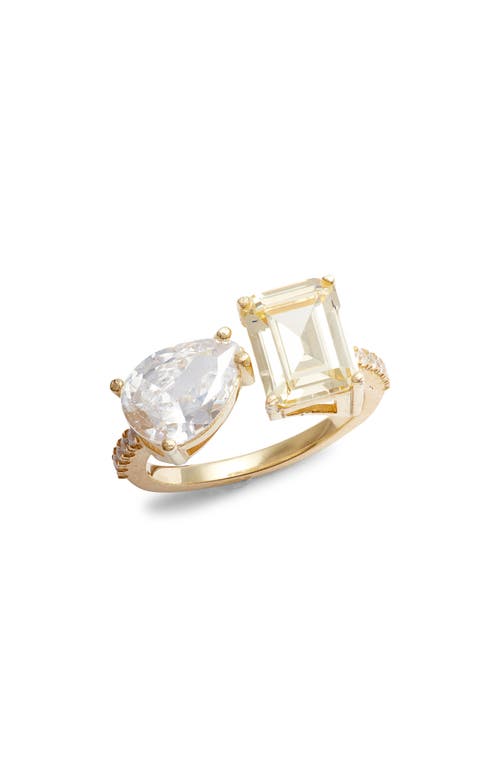 Shop Shymi Cubic Zirconia Cocktail Ring In Gold/yellow