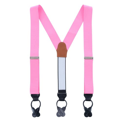 Trafalgar Big & Tall Phoenix 38mm Grosgrain Non Stretch Ribbon Button End Suspenders In Pink