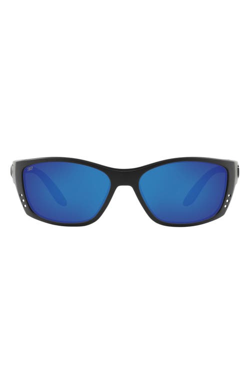 Costa Del Mar 64mm Oversize Polarized Rectangular Sunglasses in Black at Nordstrom