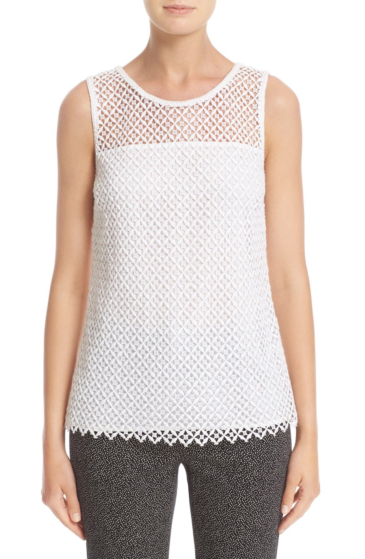 St. John Collection Pinwheel Guipure Lace Shell | Nordstrom